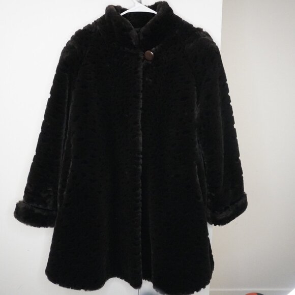 Vintage Faux Fur Coat đź–¤ - Picture 2 of 10